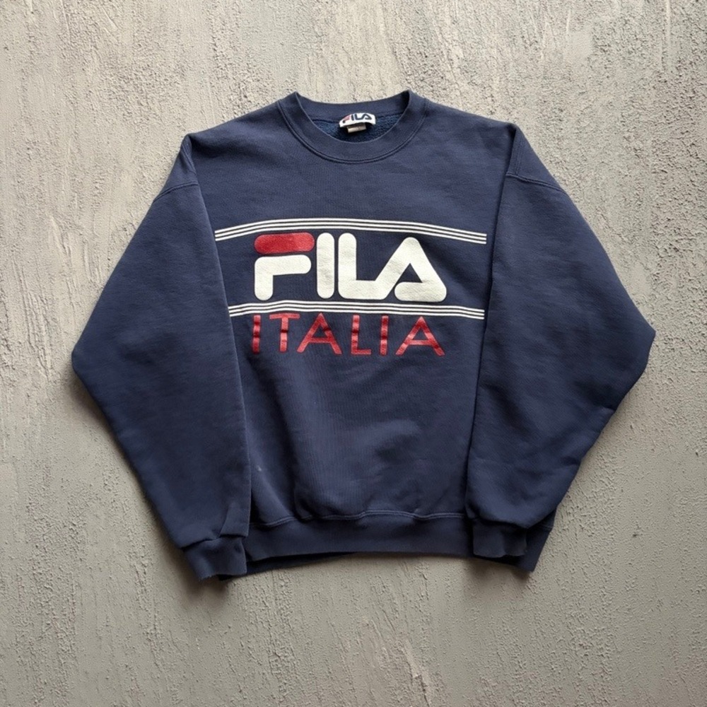 Vintage Fila Sweatshirt Medium Blue 1990s Italia